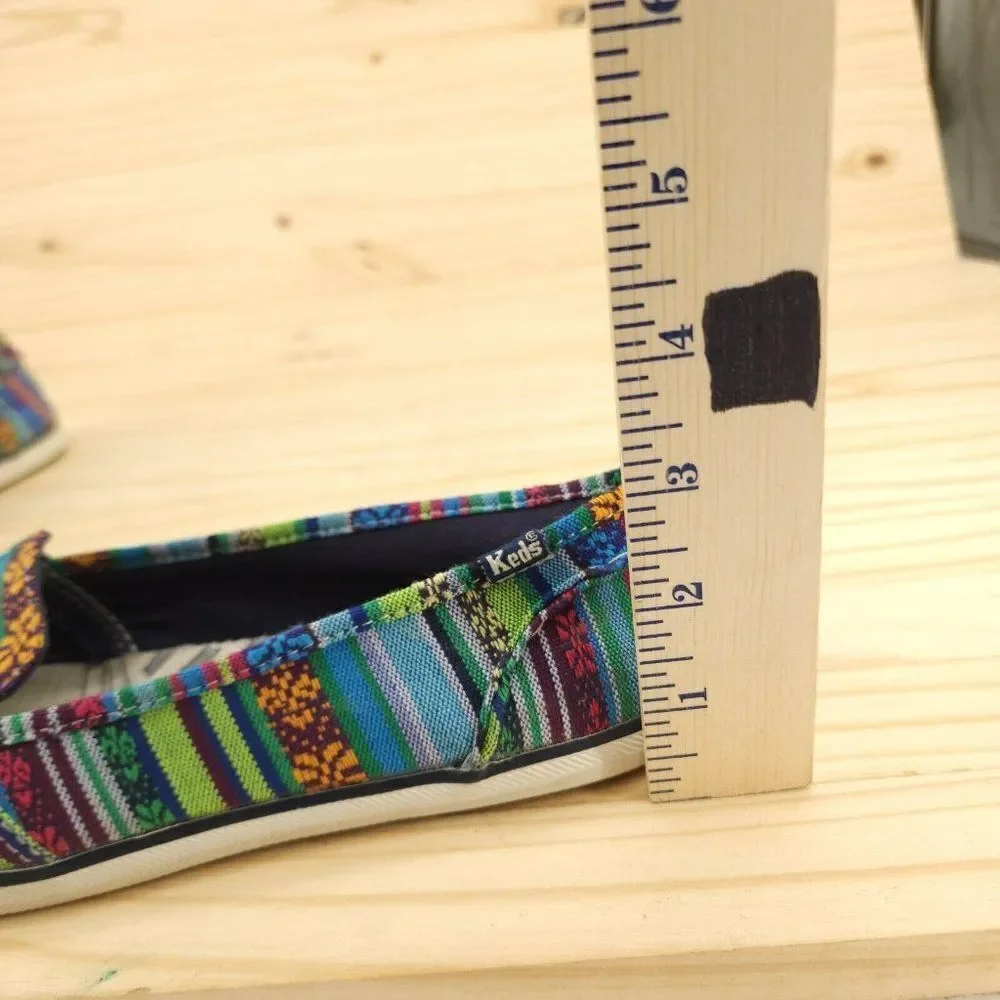 Keds Women's Flats Sz 8 Multicolor Striped Tribal Slip On Shoes Casual Comfort - Picture 9 of 9